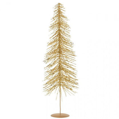 Sapin de Noël à paillettes en plastique couleur or, lot de 3 j-Line