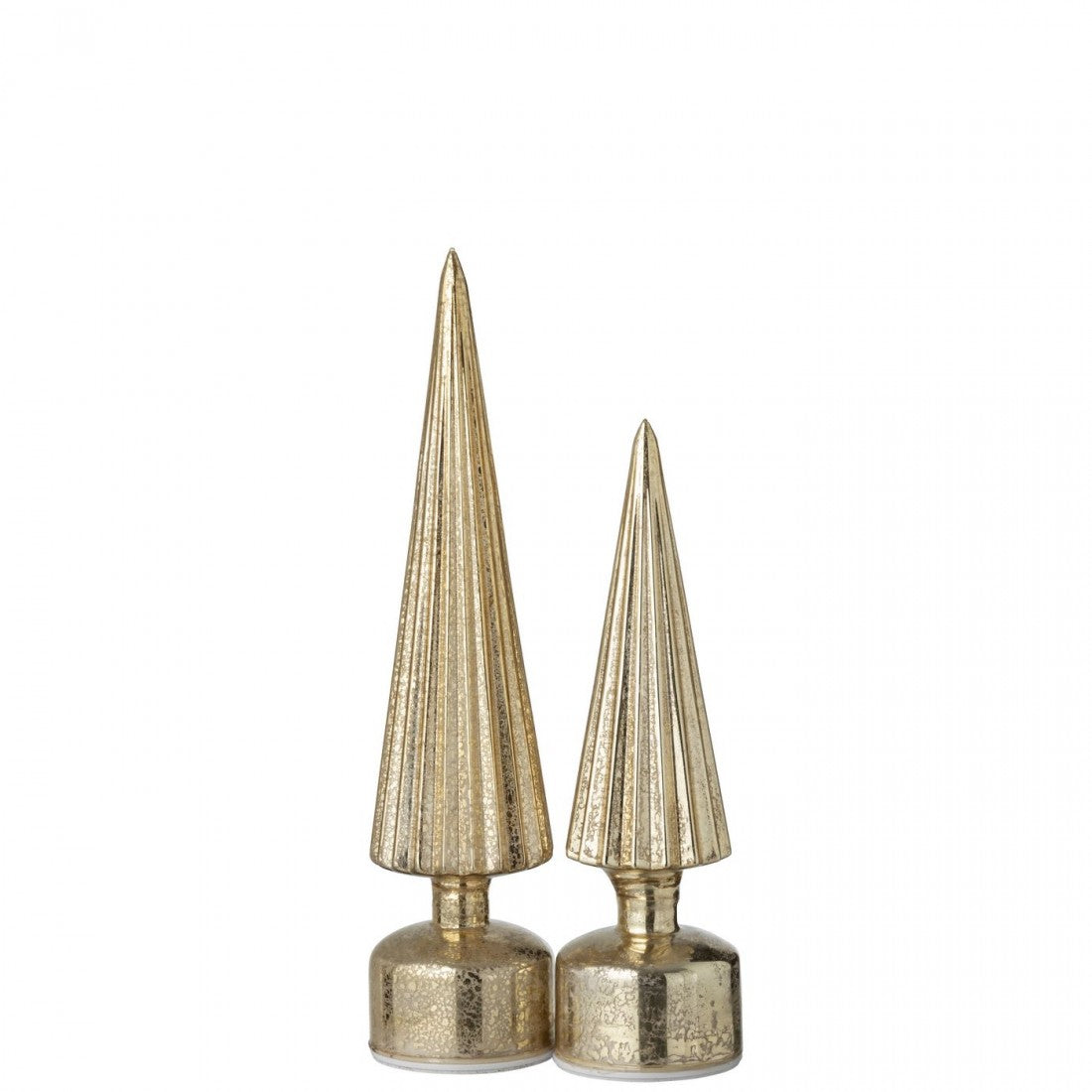 Sapin de Noël en verre rotatif à LED couleur or, lot de 2 J-Line