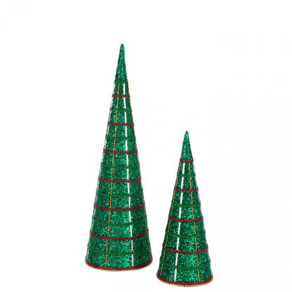 Cône Fer/Perles Vert Émeraude Lot de 2 J-Line