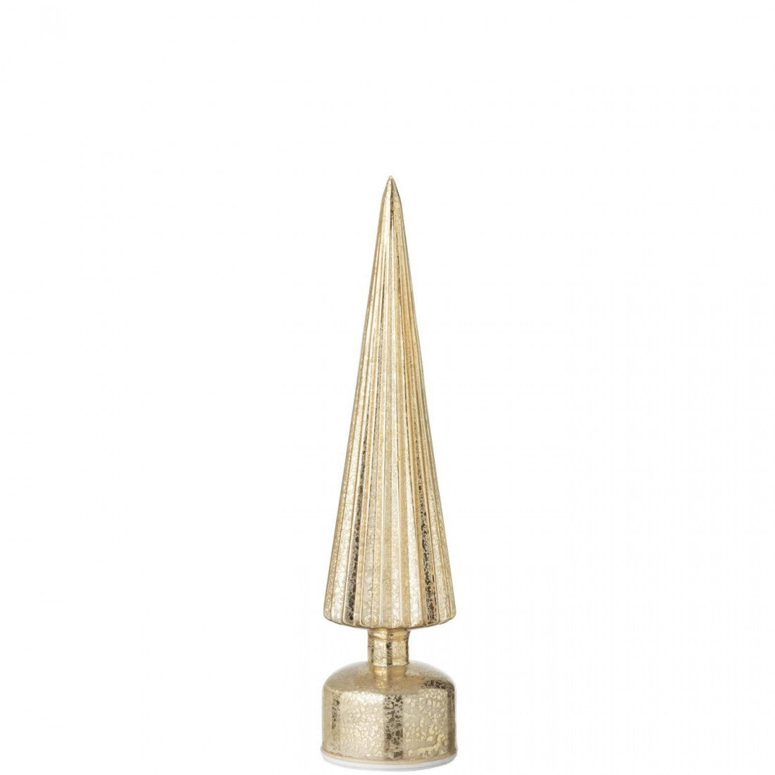 Sapin de Noël en verre rotatif à LED couleur or, lot de 2 J-Line