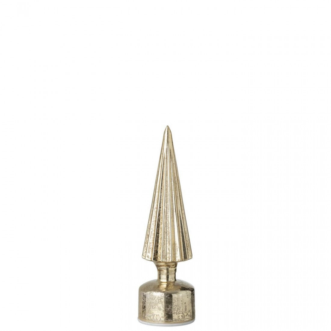 Sapin de Noël en verre rotatif à LED couleur or, lot de 2 J-Line