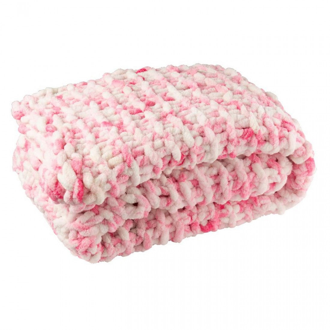 Couverture en polyester rose/blanc J-Line