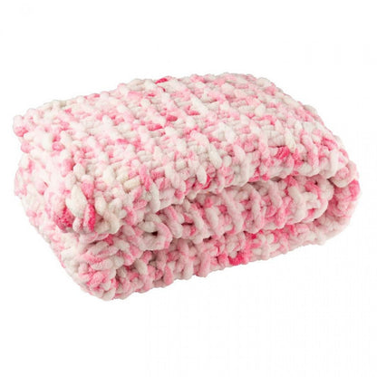 Couverture en polyester rose/blanc J-Line