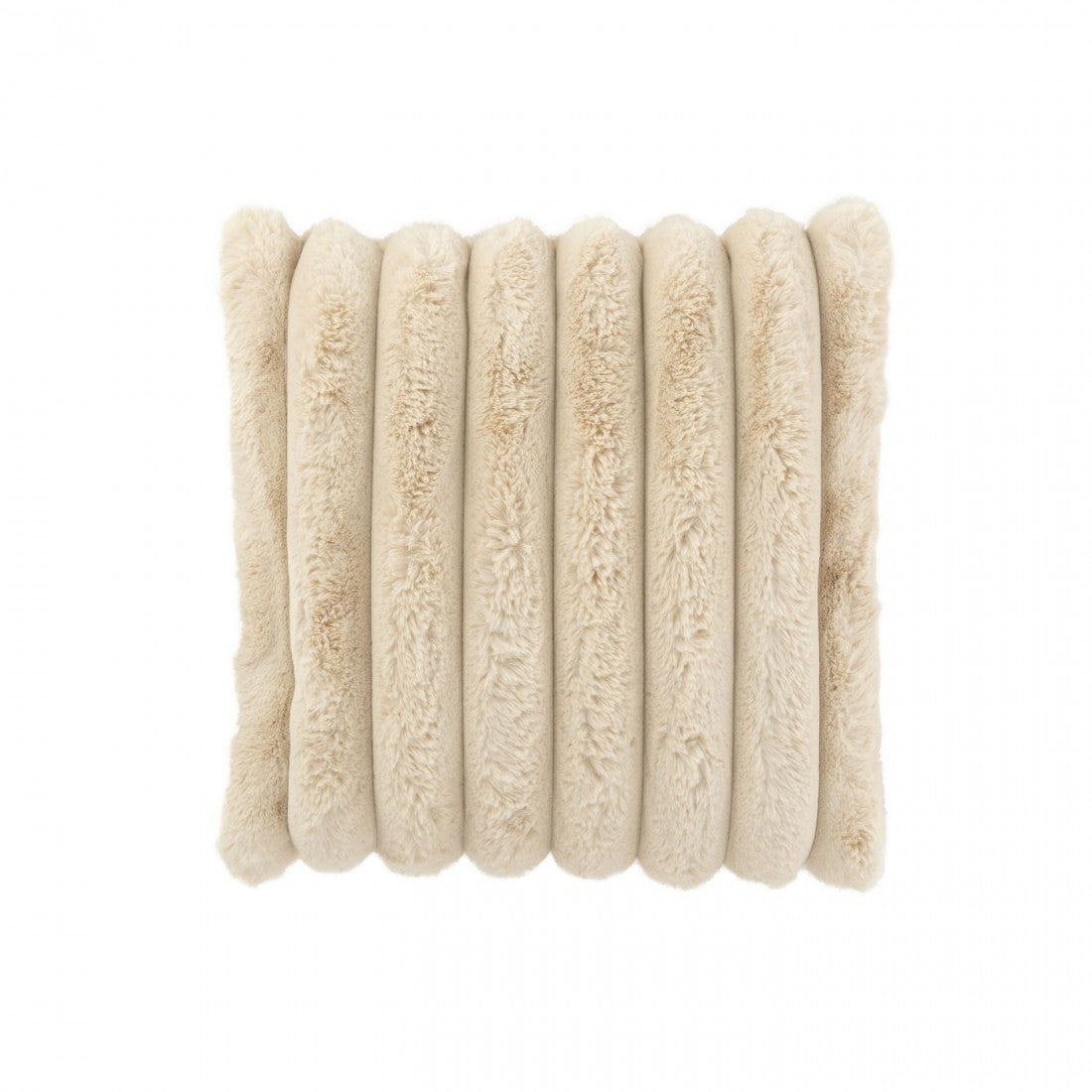 Grand plaid en polyester aspect velours côtelé beige 180 cm x 130 cm J-Line