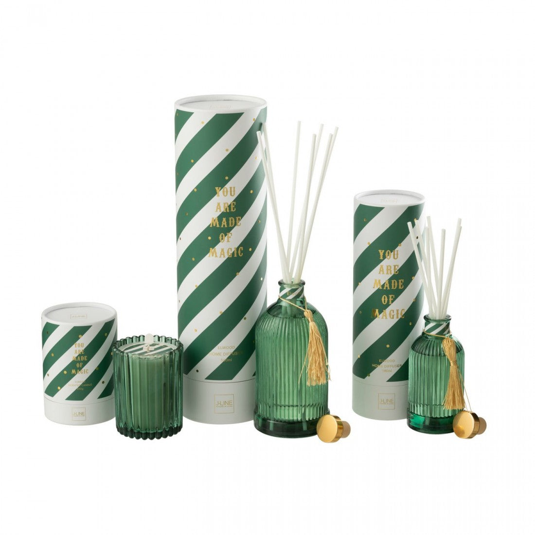Diffuseur de parfum Magic Huile parfumée Blanc/Vert foncé Large 500ml J-Line