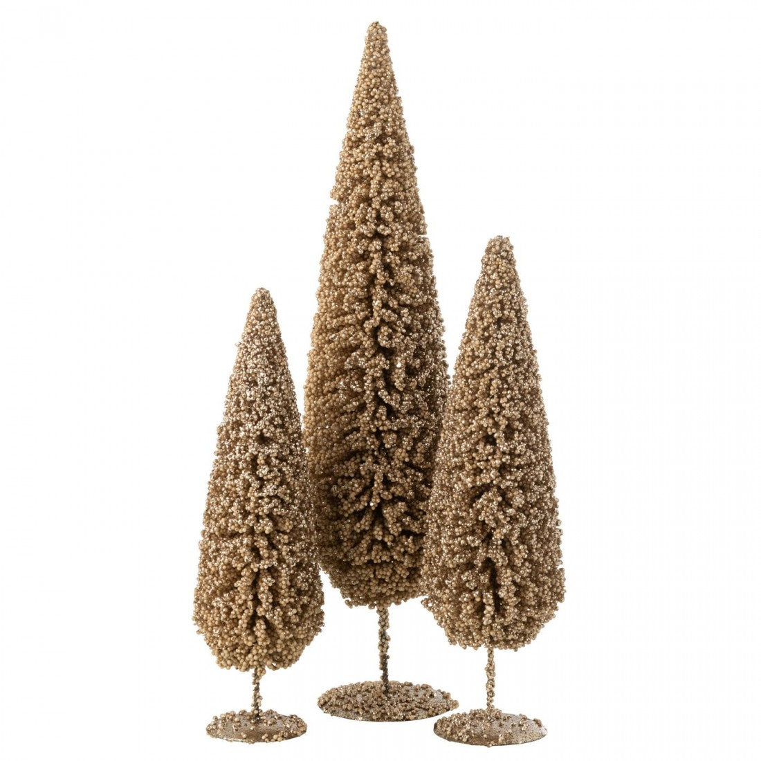 Sapin de Noël Bonnet couleur champagne Lot de 3 J-Line
