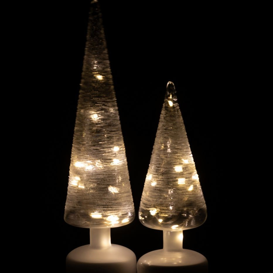 Lampe LED tournante en verre blanc/transparent, lot de 2 J-Line