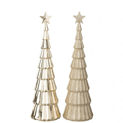 Arbre + Étoile en plastique beige clair Lot de 2 J-Line