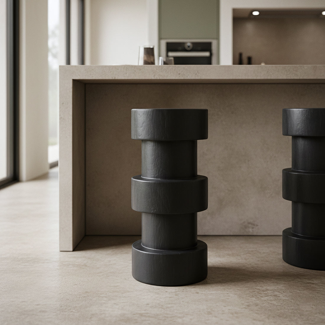 Tabouret de bar Forma Totoma noir Raw Materials