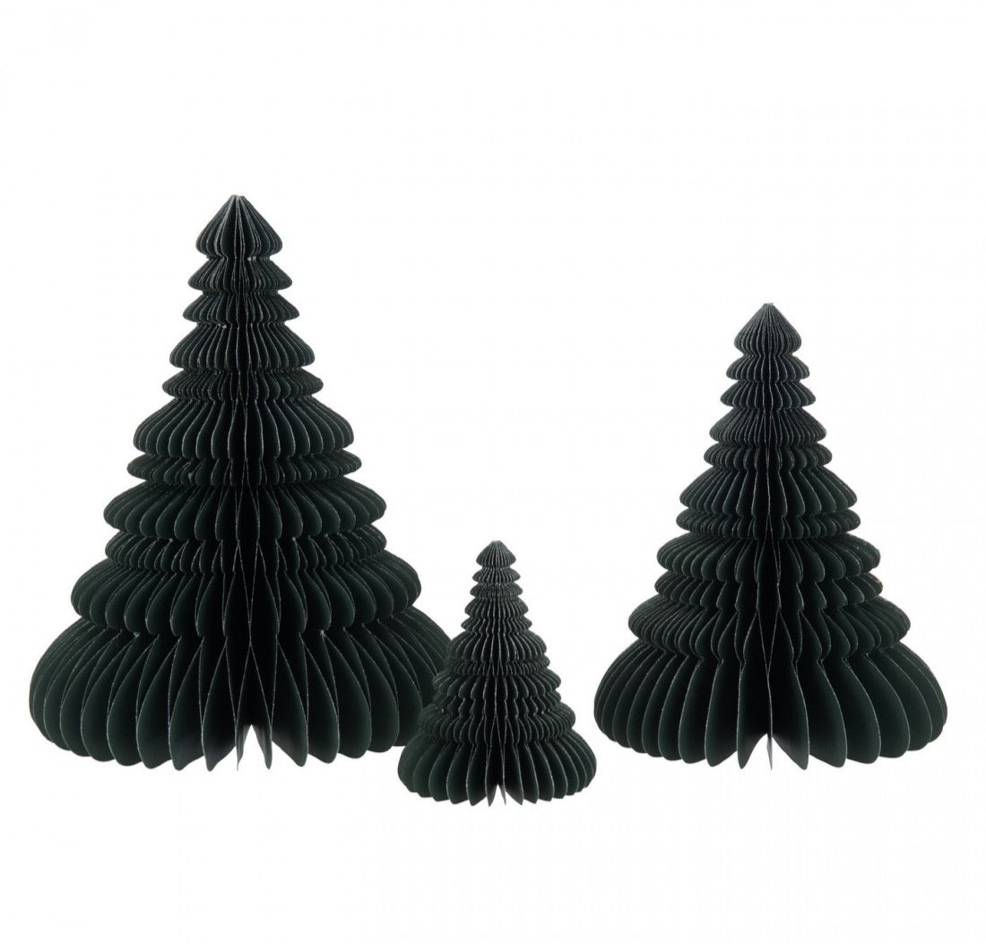 Sapin de Noël Pliable en Papier Vert Lot de 2 J-Line