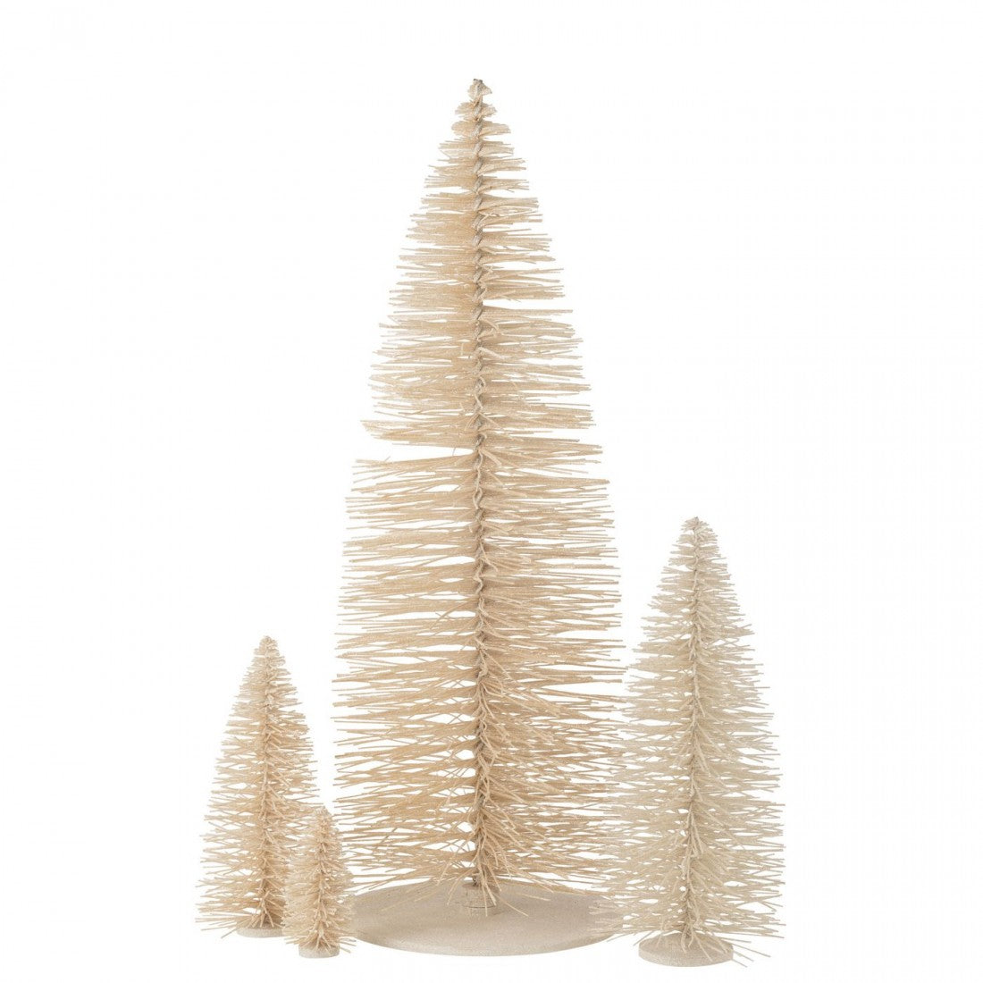 Sapin de Noël décoratif en bois blanc pailleté, grand modèle H70 cm, J-Line