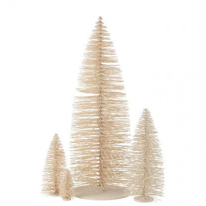 Sapin de Noël décoratif en bois blanc pailleté, grand modèle H70 cm, J-Line