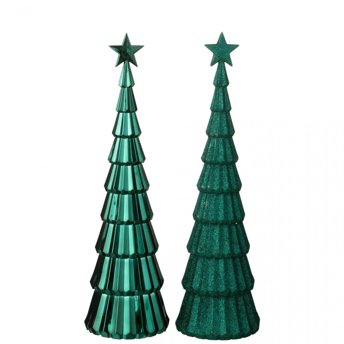 Arbre + Étoile Plastique Vert foncé Lot de 2 J-Line