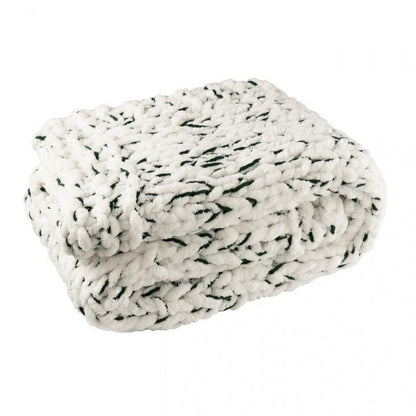 Couverture en polyester blanc/vert foncé J-Line