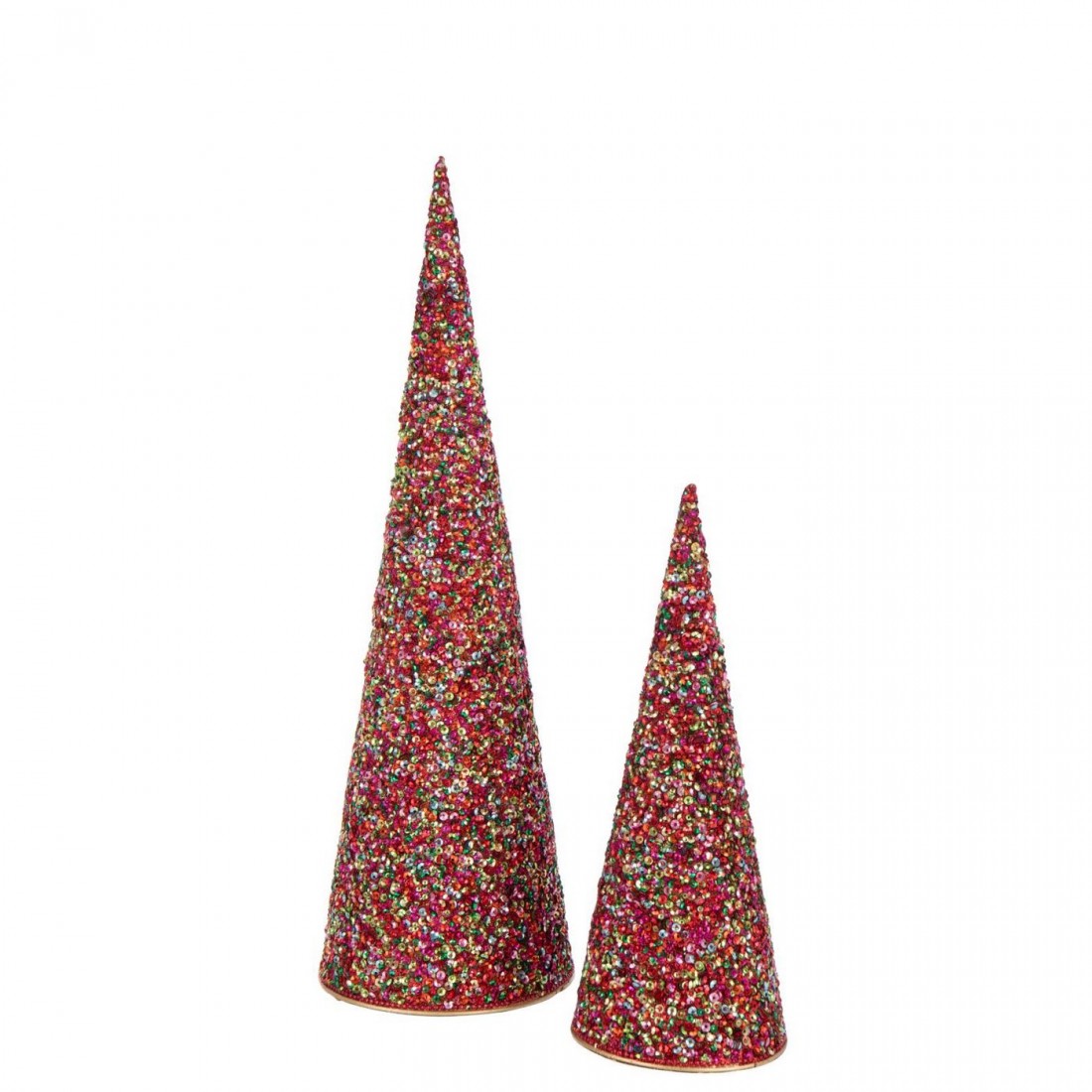 Cône à paillettes en fer multicolore, lot de 2 J-Line