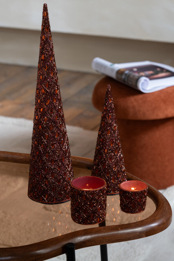 Cône Fer/Perles Marron foncé/Brun rouille Lot de 3 J-Line