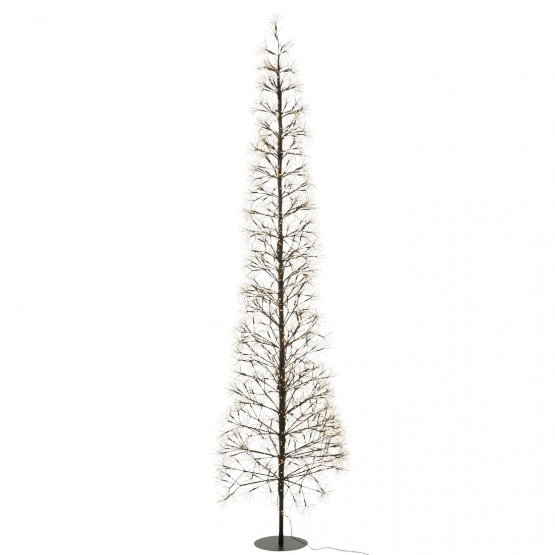 Sapin de Noël à LED blanc chaud en fer noir, extra-large, H 240 cm – J-Line