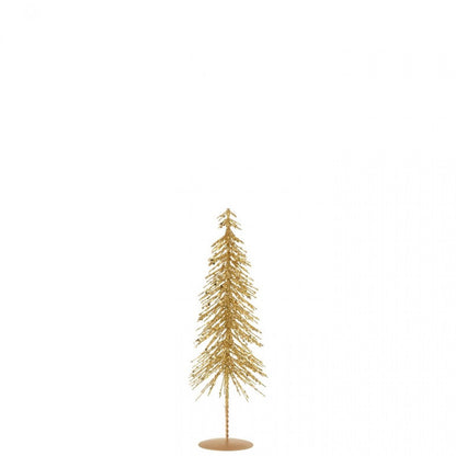 Sapin de Noël à paillettes en plastique couleur or, lot de 3 j-Line