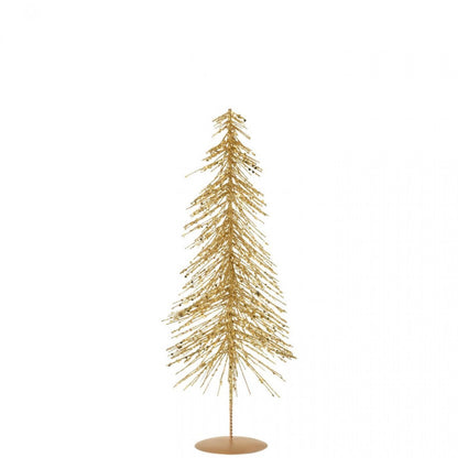Sapin de Noël à paillettes en plastique couleur or, lot de 3 j-Line