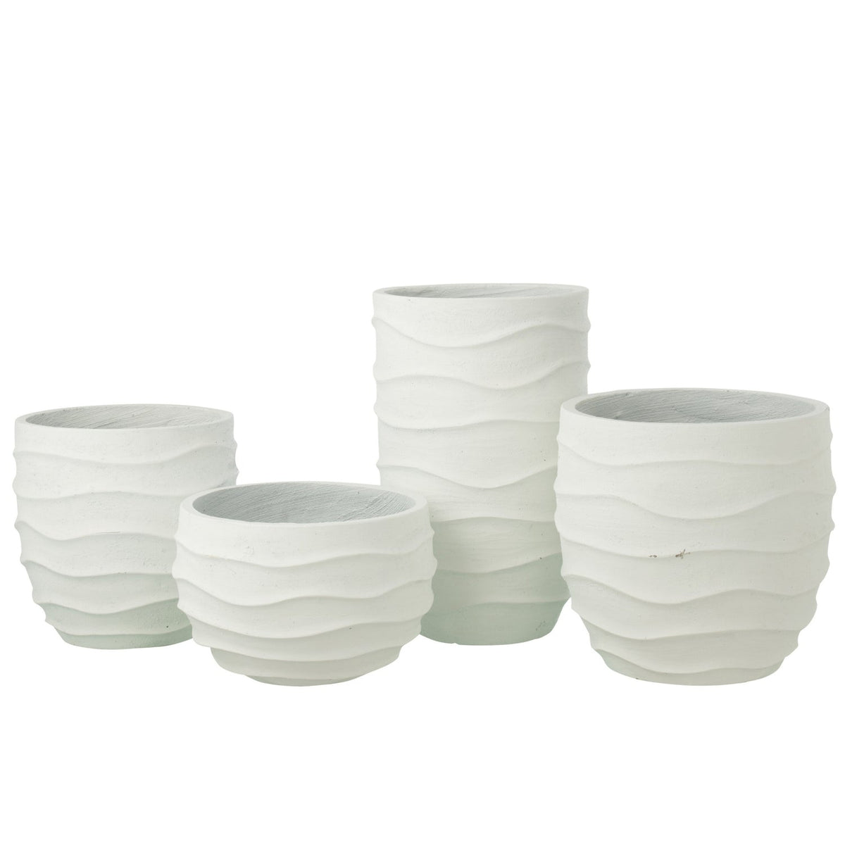 Pot de fleurs Vague + Extérieur Sable Blanc Large J-Line