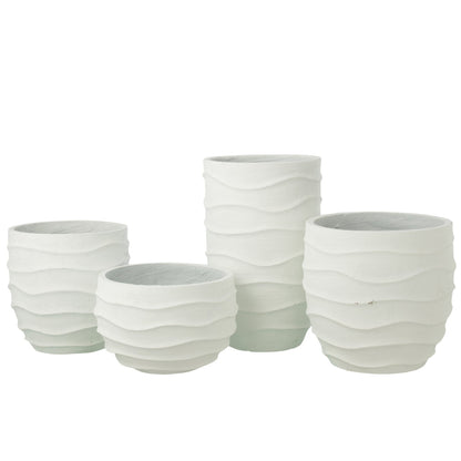 Pot de fleurs Vague + Extérieur Sable Blanc Large J-Line