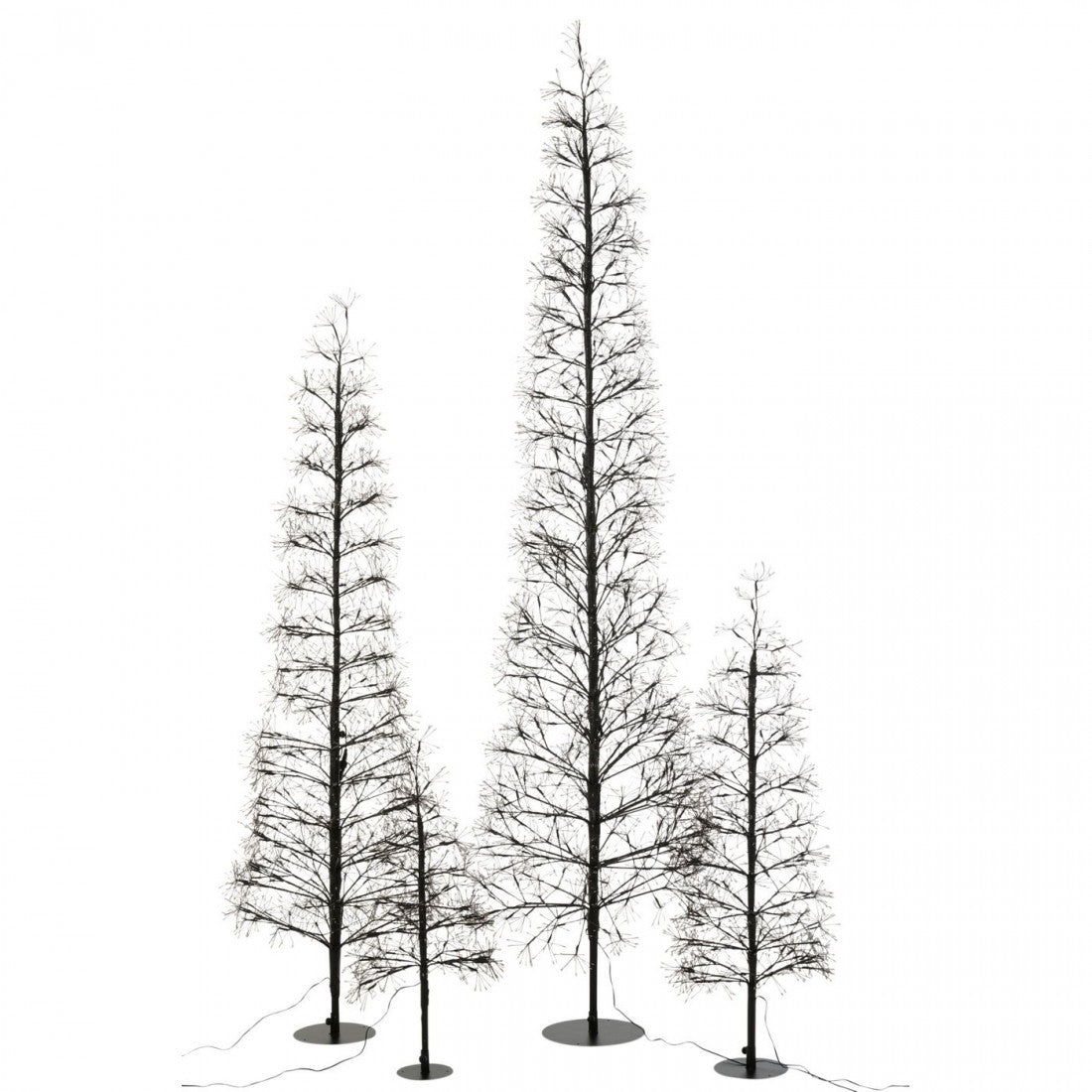 Sapin de Noël à LED blanc chaud en fer noir, extra-large, H 240 cm – J-Line