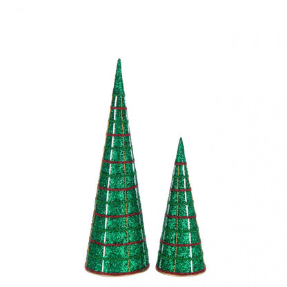 Cône Fer/Perles Vert Émeraude Lot de 2 J-Line