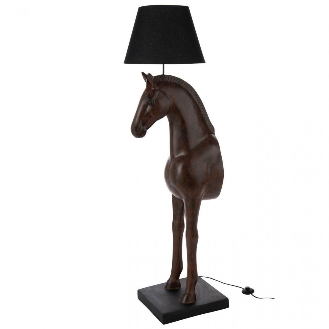 Lampadaire Tête de cheval Polyrésine Marron foncé J-Line