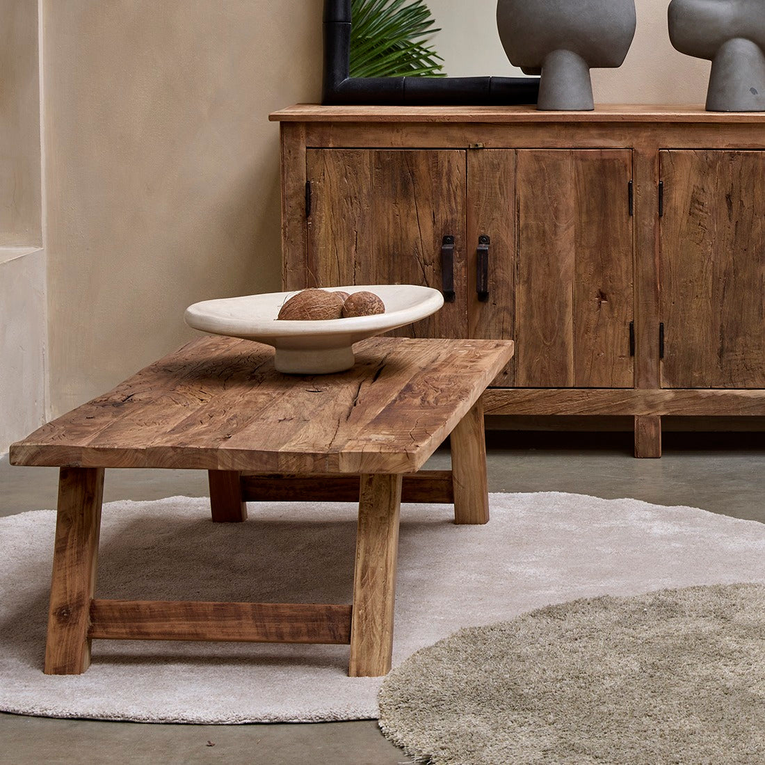 Table basse rectangulaire Farmwood en matériaux bruts