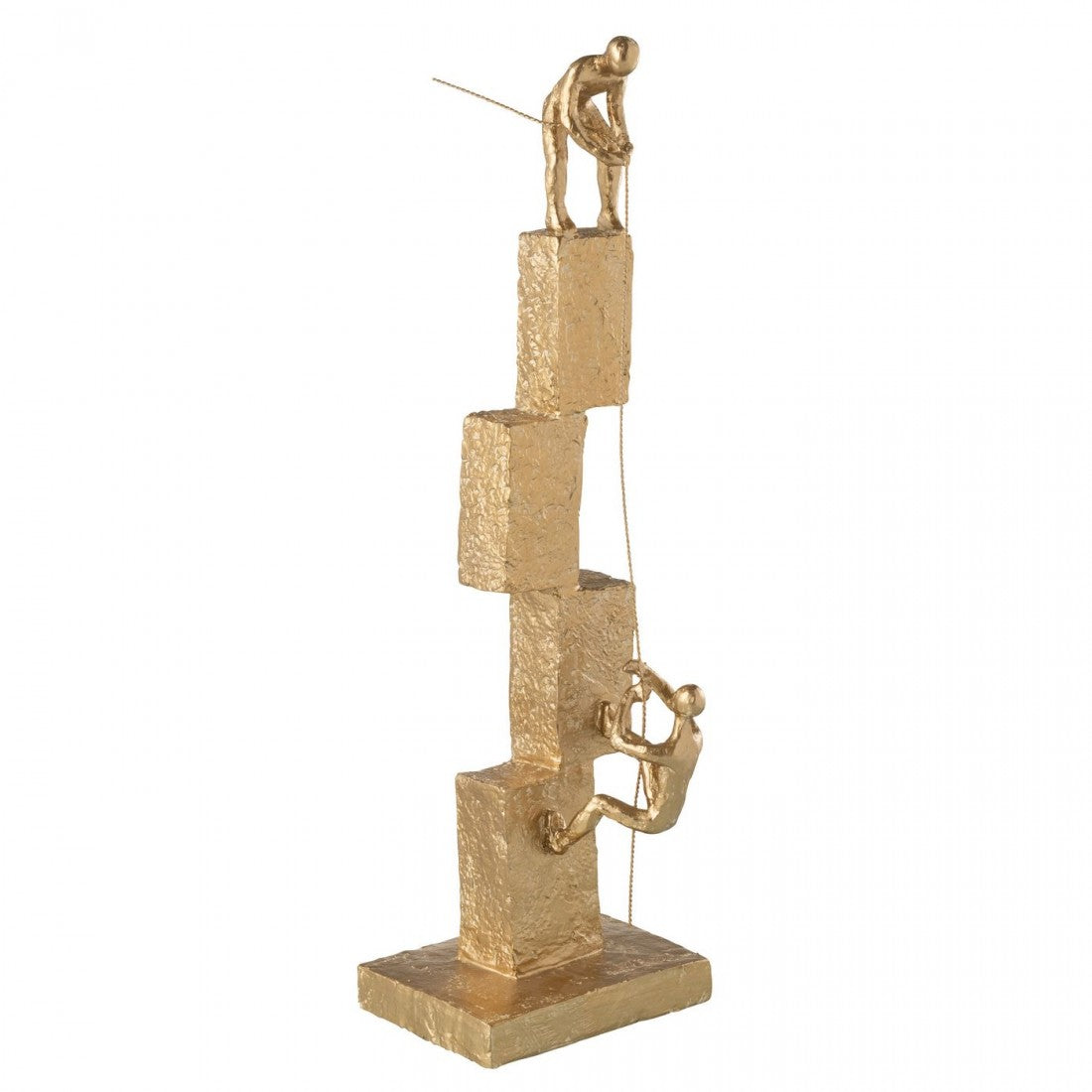 Figurines Grimpant Modernes Résine Dorée J-Line