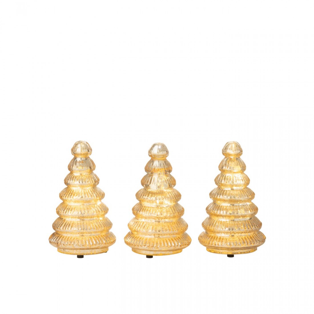 Lampadaire en verre côtelé doré, lot de 3 J-Line