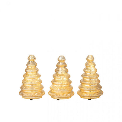 Lampadaire en verre côtelé doré, lot de 3 J-Line