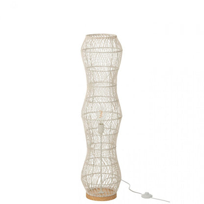 Lampadaire Rotin Métal Torsadé Blanc H101cm  J-Line