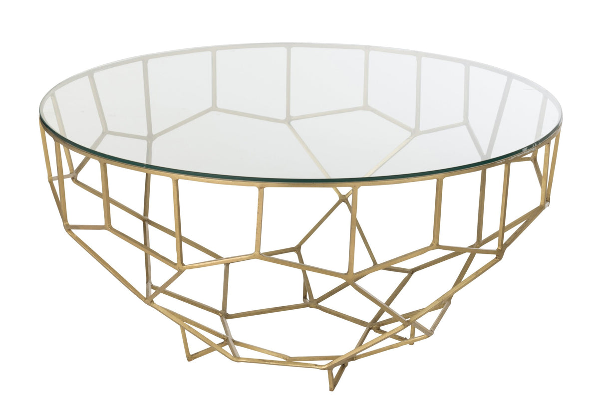 Table basse Moza Métal/Verre Or J-Line