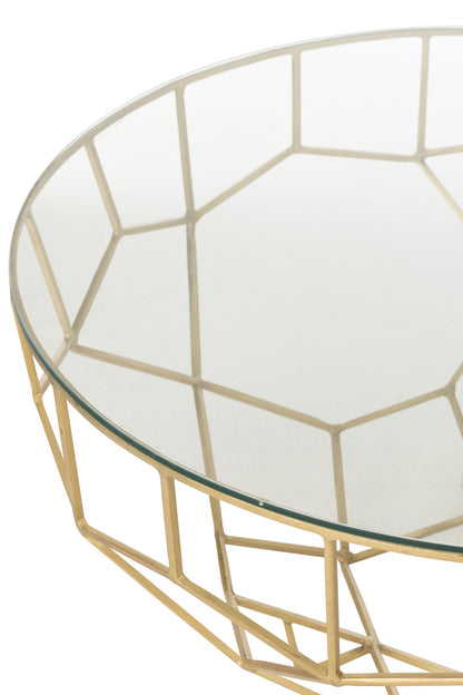 Table basse Moza Métal/Verre Or J-Line