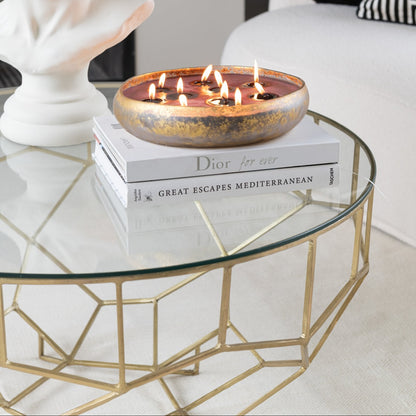 Table basse Moza Métal/Verre Or J-Line