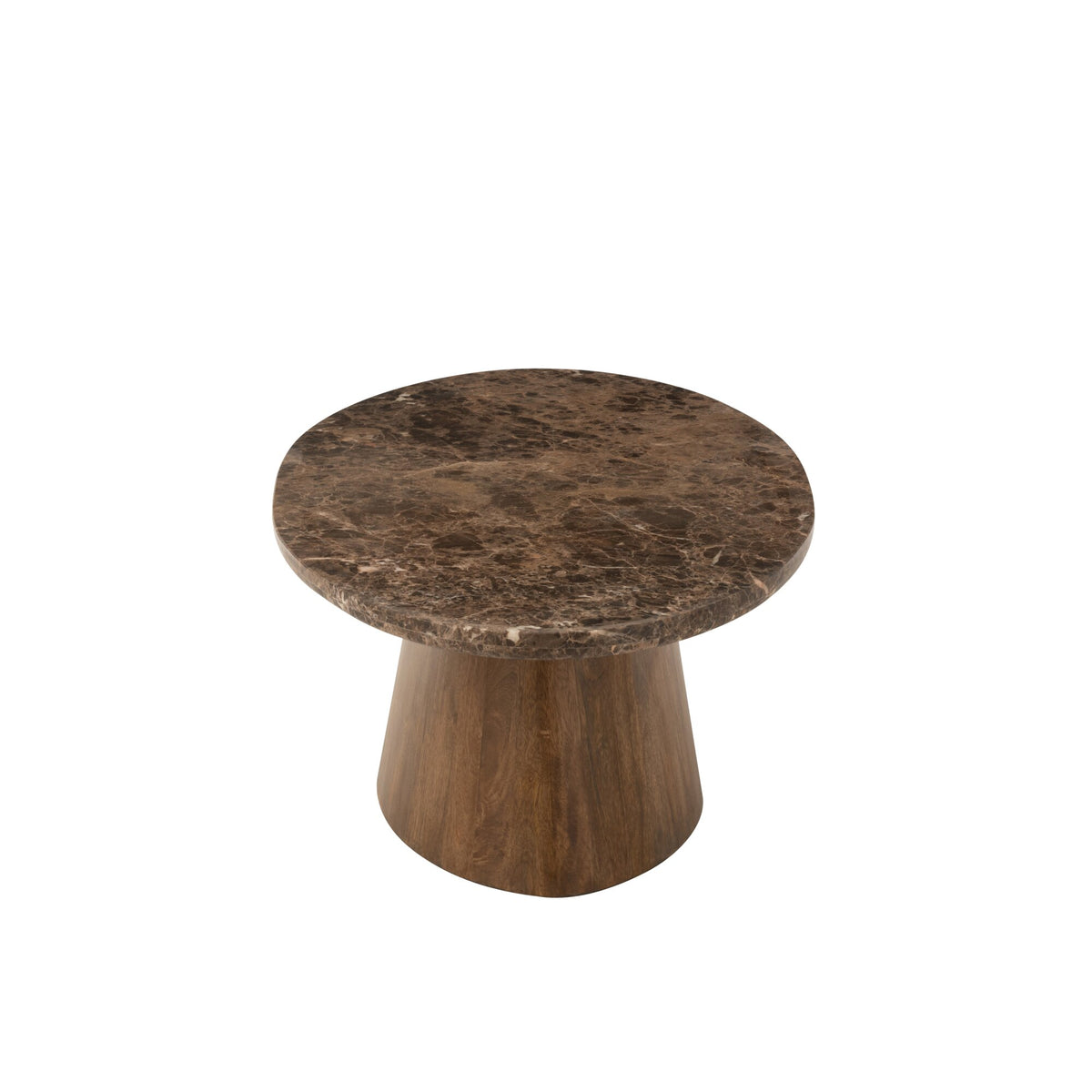 Table basse ovale Marbre/Bois de manguier Marron J-Line