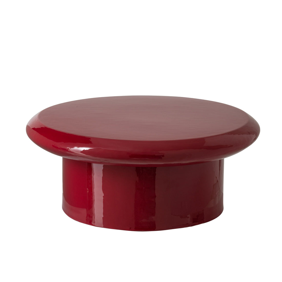 Table basse ronde en métal laqué rouge Ø 76 cm J-Line