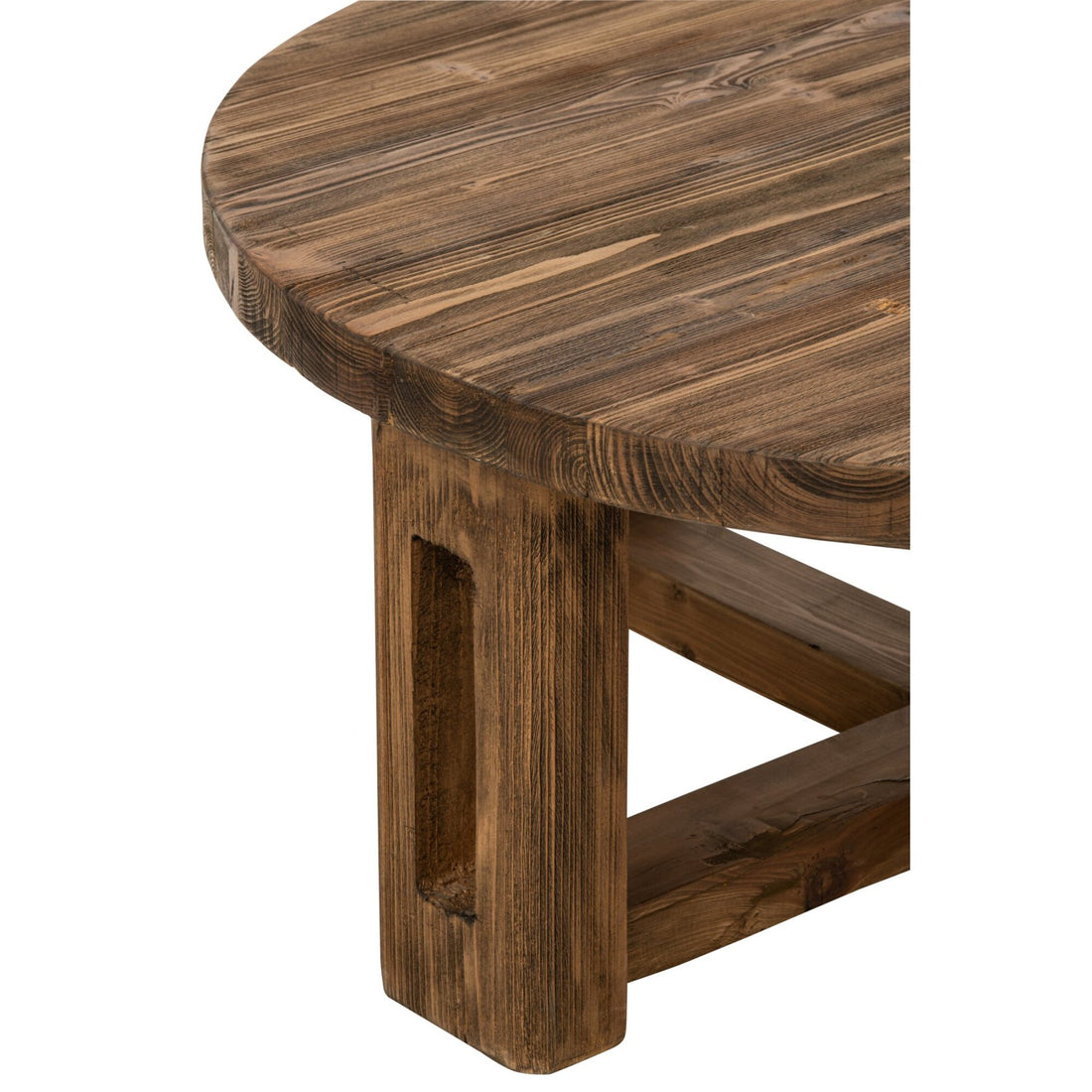 Table basse ronde en bois recyclé marron J-Line