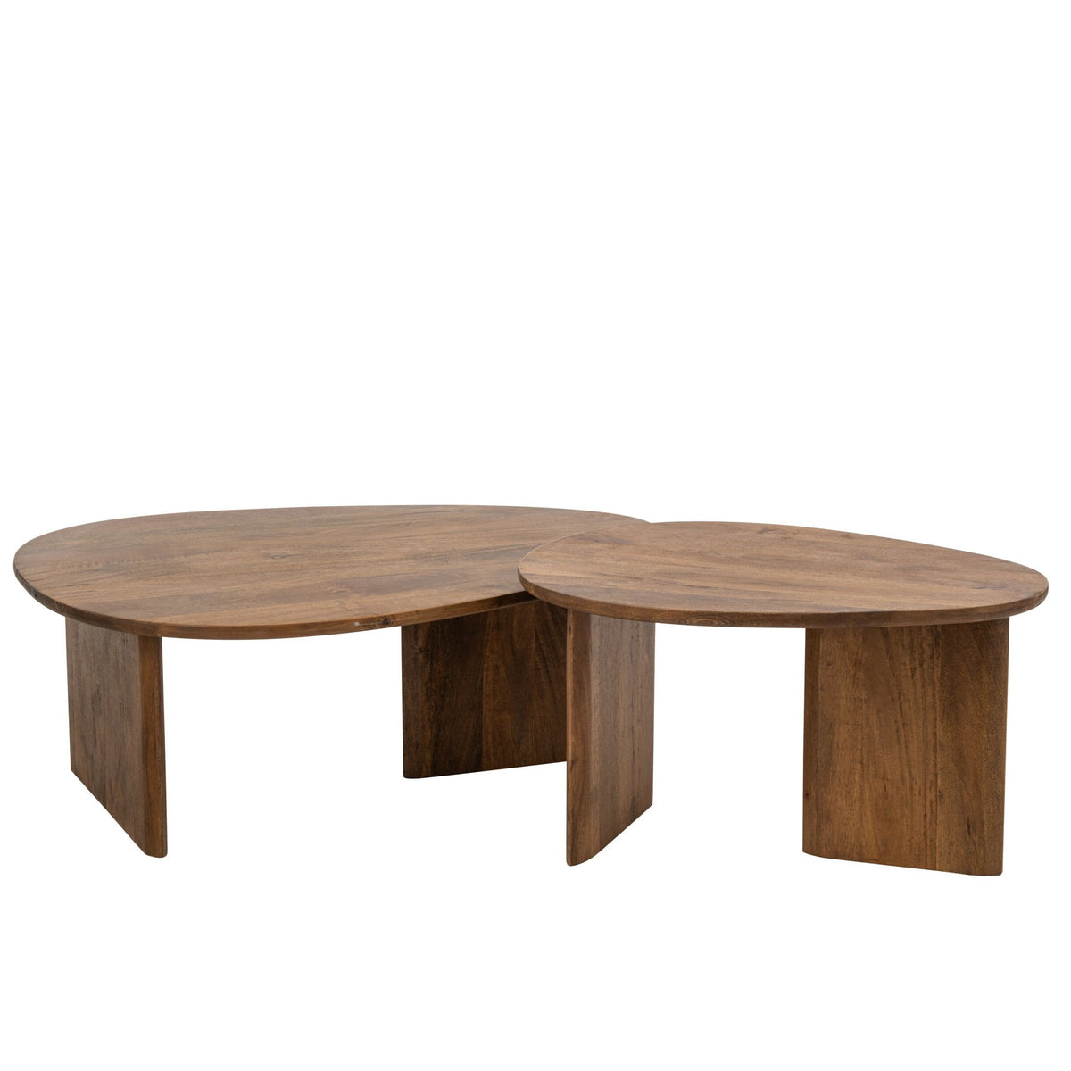 Tables basses en bois de manguier naturel, lot de 2, J-Line