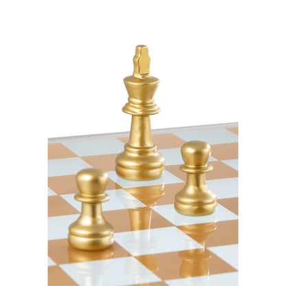 Jeu d’échecs en verre et polyrésine multicolore J-Line