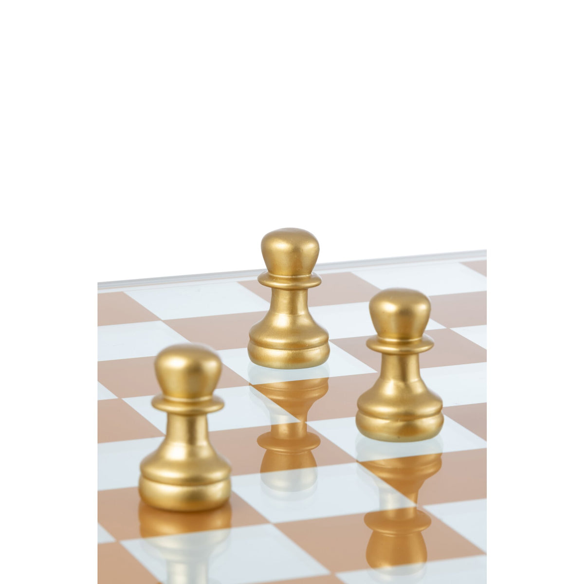 Jeu d’échecs en verre et polyrésine multicolore J-Line
