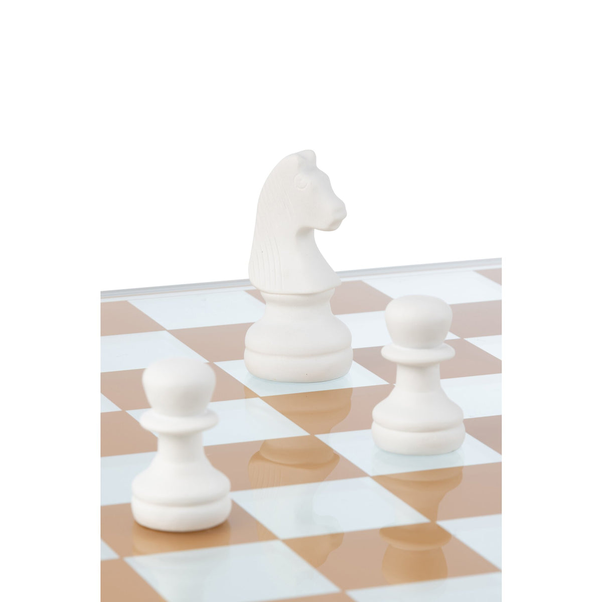 Jeu d’échecs en verre et polyrésine multicolore J-Line