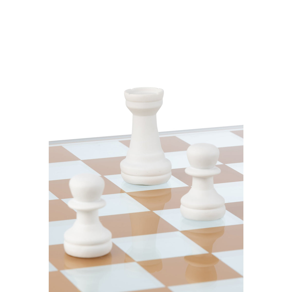 Jeu d’échecs en verre et polyrésine multicolore J-Line