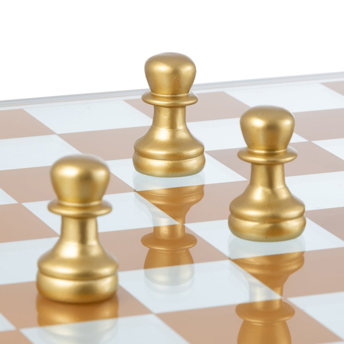 Jeu d’échecs en verre et polyrésine multicolore J-Line
