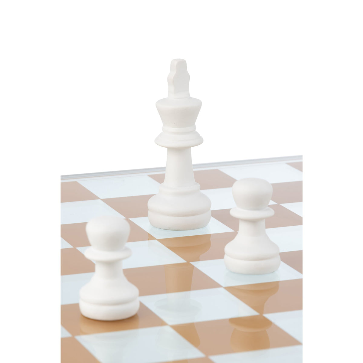 Jeu d’échecs en verre et polyrésine multicolore J-Line