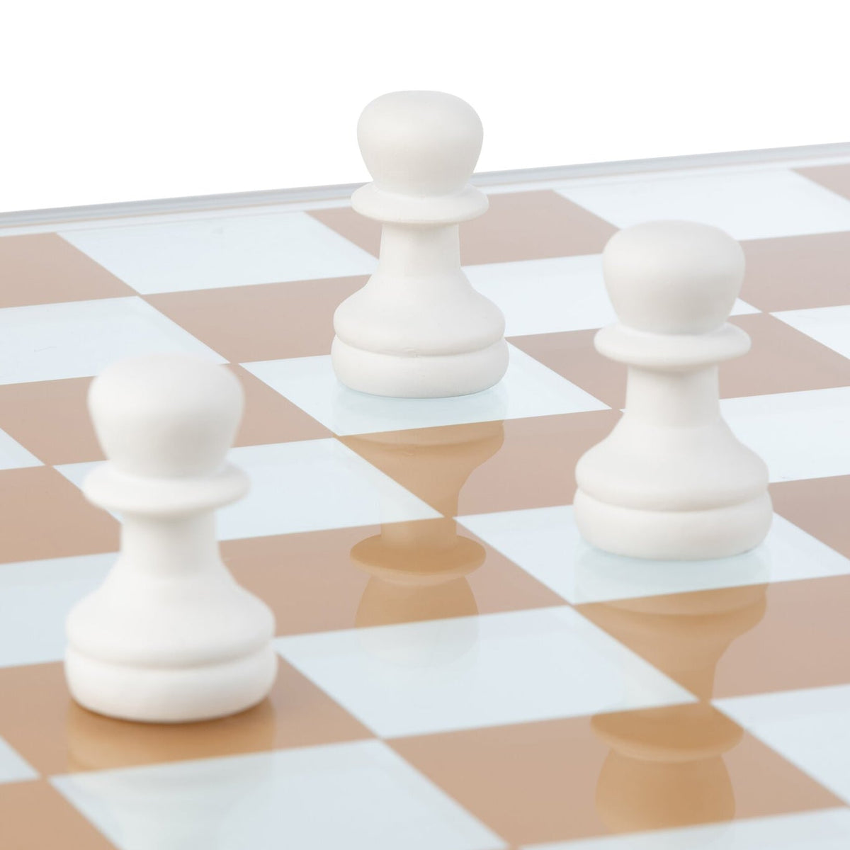 Jeu d’échecs en verre et polyrésine multicolore J-Line