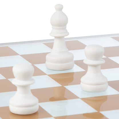 Jeu d’échecs en verre et polyrésine multicolore J-Line