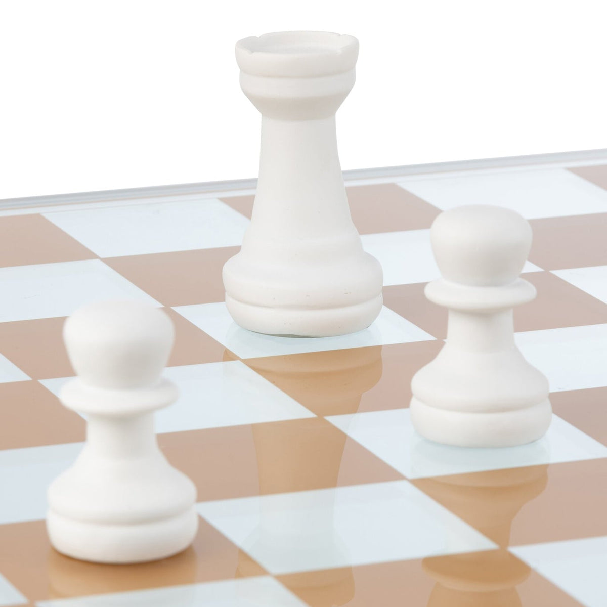 Jeu d’échecs en verre et polyrésine multicolore J-Line