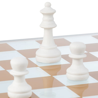 Jeu d’échecs en verre et polyrésine multicolore J-Line